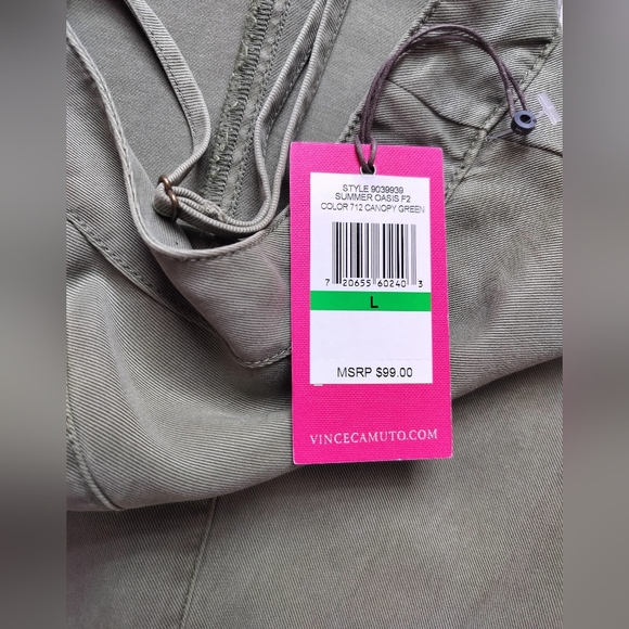 New Vince Camuto olive green casual dress spaghetti straps size L - Picture 12 of 12